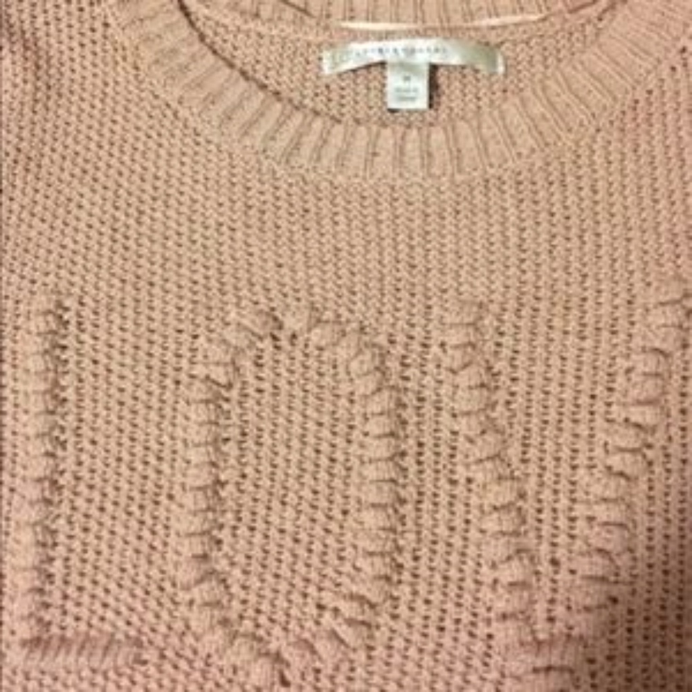 LC LAUREN CONRAD Blush Pink Love Crewneck Sweater - Picture 4 of 6
